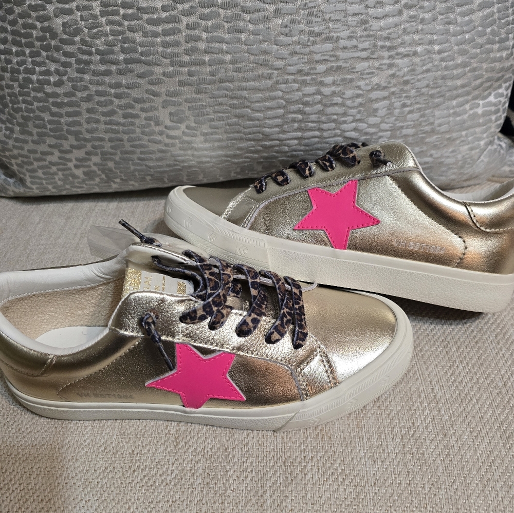 Vintage Havana Gold and Pink Star Sneakers